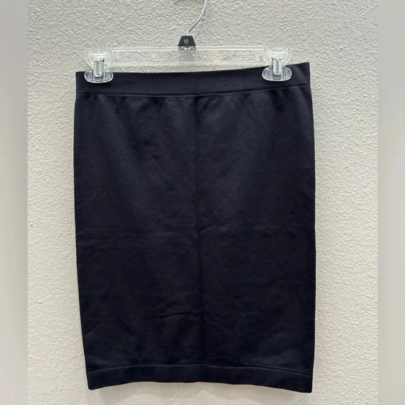 Helmut Lang Women's Size Small Black Ribbed Waistband Pencil Skirt Mini Length - Picture 1 of 4